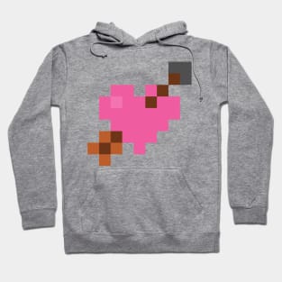 Shot Through My Pink Pixel Heart Hoodie